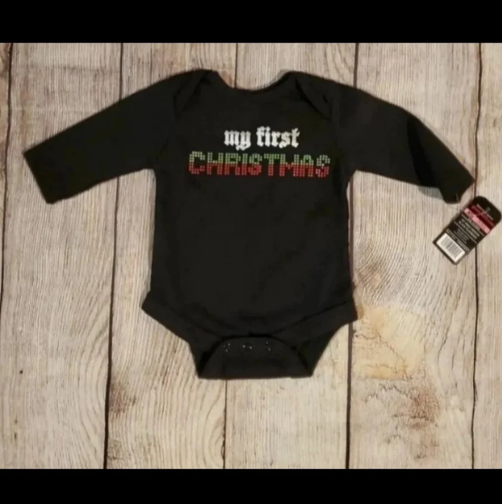 My first Christmas long sleeve baby onesie